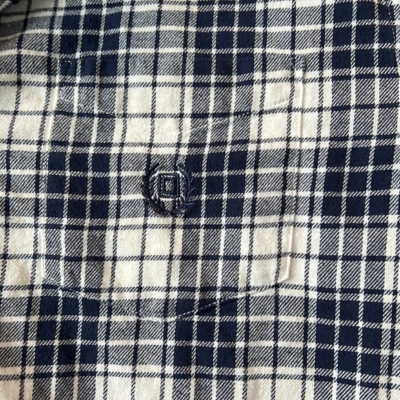 Chaps shirt size large brushed flannel. Blue / white plaid. Collared. EUC - Picture 3 of 4